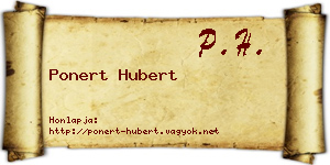 Ponert Hubert névjegykártya